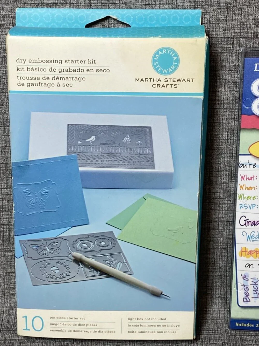 NOS Martha Stewart Crafting Lot With Clear Cling Stamps Emboss Folder 5pc Lot